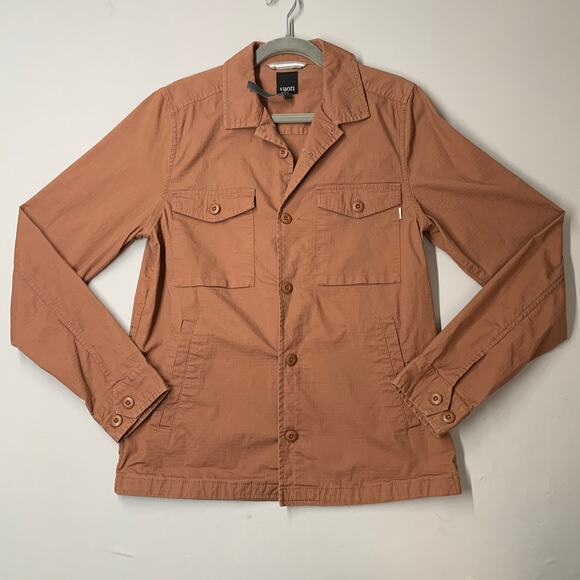 Vuori Other - Vuori Men Jacket Russell M Orange Ripstop Cotton Outdoor Field Shirt Pocket